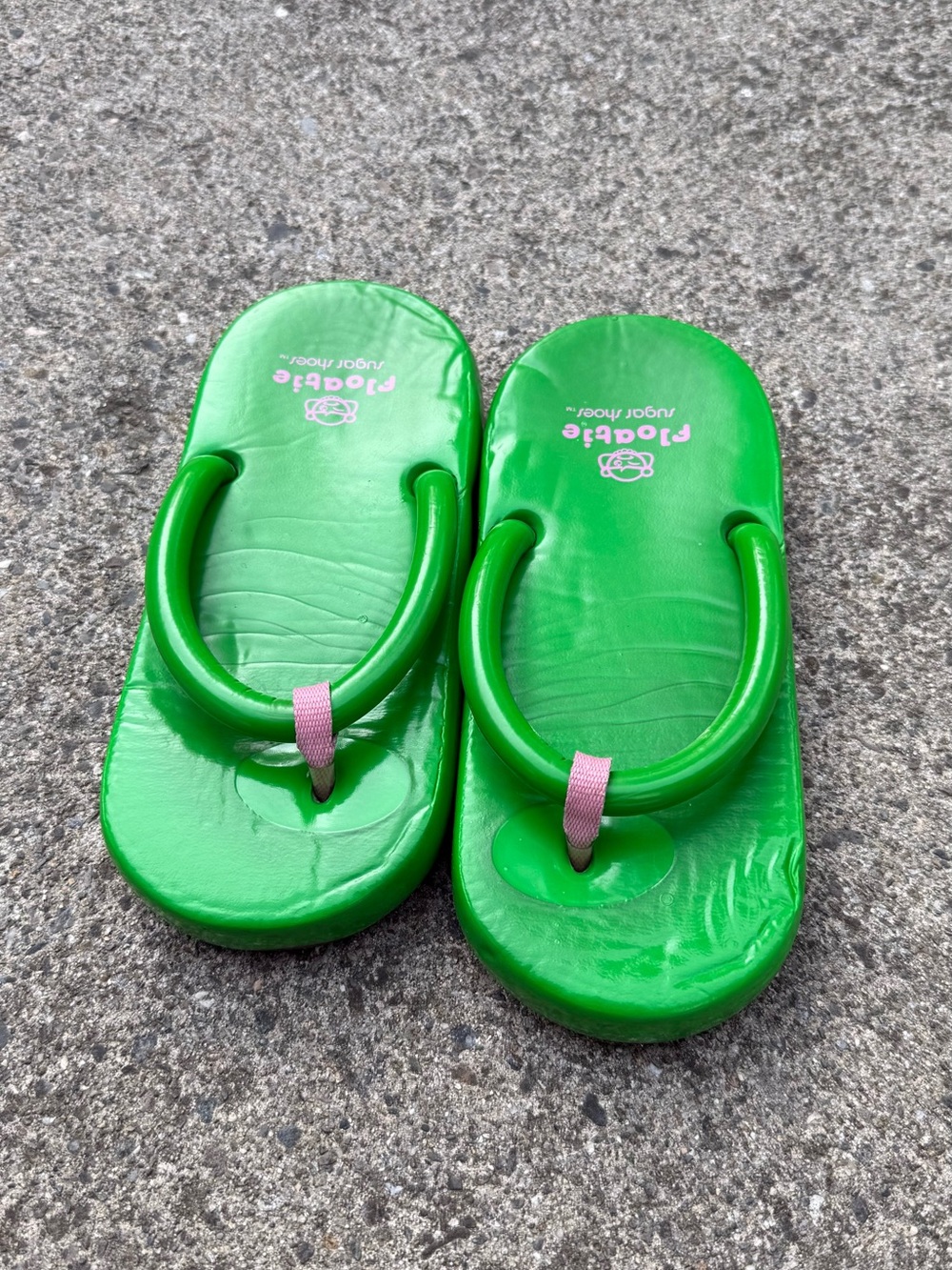 Vintage Floatie Sugar Shoes Lime Green & Pink Platform Sandals Rare Y2K Size 7 - Picture 3 of 11